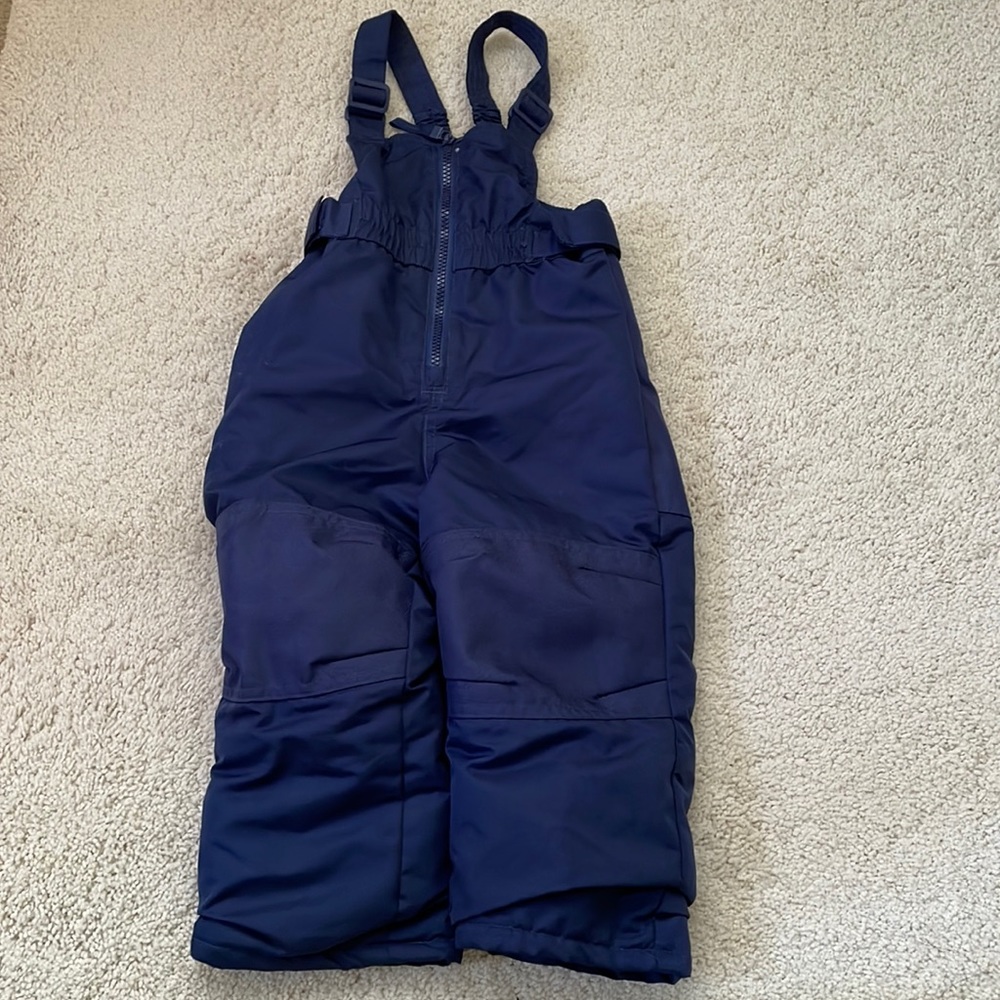 Snow bib, dark blue. Size 18 mths. Smoke free and per free home